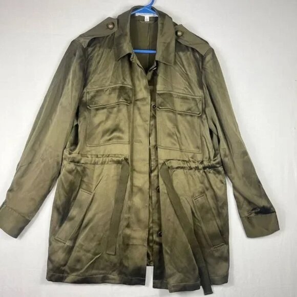 Bloomingdale's Jackets & Blazers - Relative Pi Silk Olive Green Party Jacket Cardigan Size M Retail $395.00